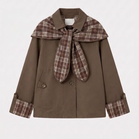 Chaqueta Trench Cuadros Percha Frontal