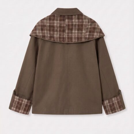 Chaqueta Trench Cuadros percha espalda