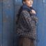 Bomber acolchada lateral azul